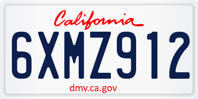 CA license plate 6XMZ912