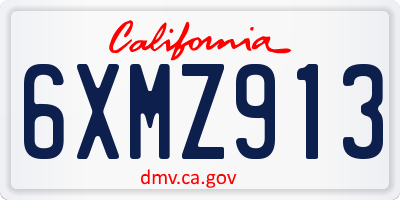 CA license plate 6XMZ913