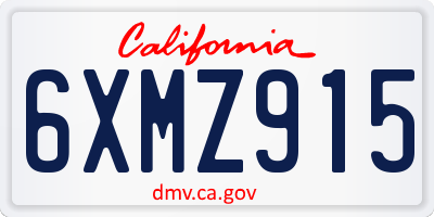 CA license plate 6XMZ915