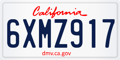 CA license plate 6XMZ917