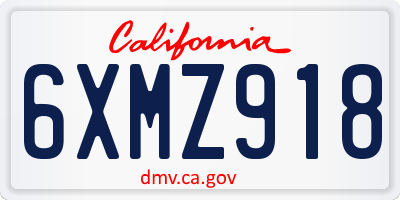 CA license plate 6XMZ918