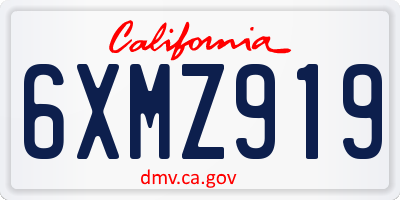 CA license plate 6XMZ919