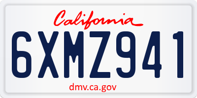 CA license plate 6XMZ941