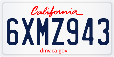 CA license plate 6XMZ943