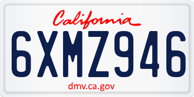 CA license plate 6XMZ946