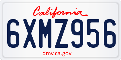 CA license plate 6XMZ956