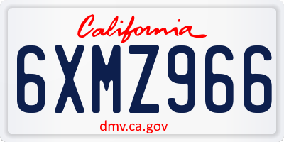 CA license plate 6XMZ966