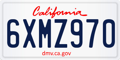 CA license plate 6XMZ970