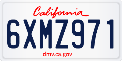 CA license plate 6XMZ971