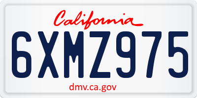 CA license plate 6XMZ975
