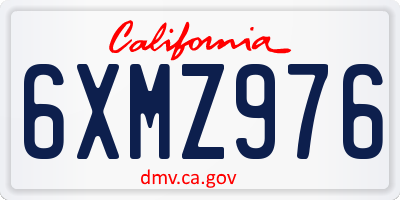 CA license plate 6XMZ976