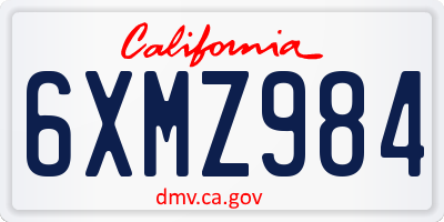 CA license plate 6XMZ984
