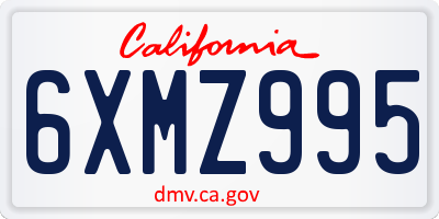 CA license plate 6XMZ995