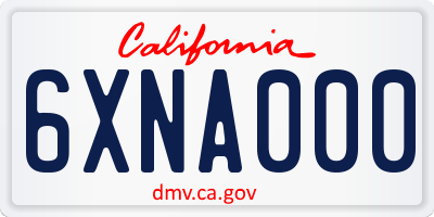 CA license plate 6XNA000
