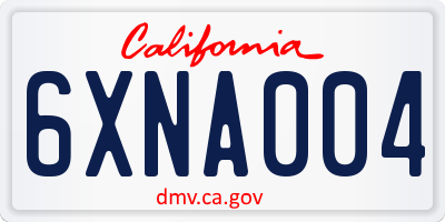 CA license plate 6XNA004