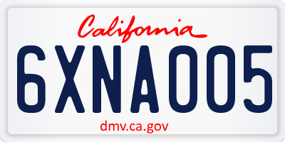 CA license plate 6XNA005