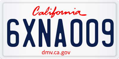 CA license plate 6XNA009