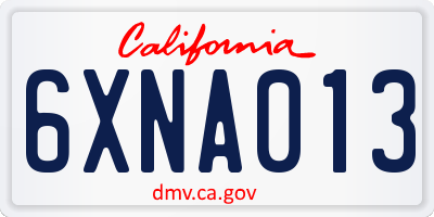 CA license plate 6XNA013