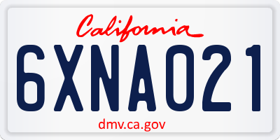 CA license plate 6XNA021