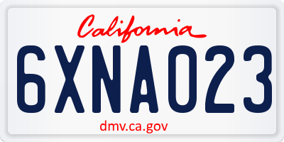 CA license plate 6XNA023