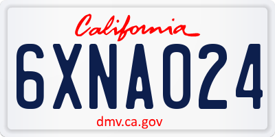 CA license plate 6XNA024