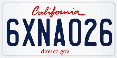 CA license plate 6XNA026