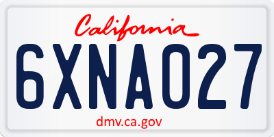 CA license plate 6XNA027