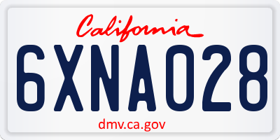 CA license plate 6XNA028