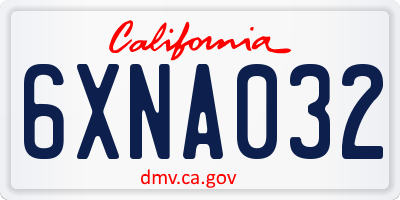 CA license plate 6XNA032