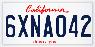 CA license plate 6XNA042