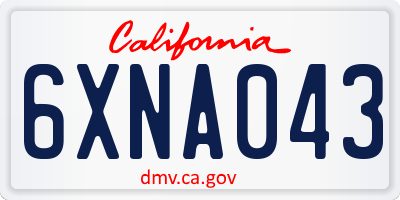 CA license plate 6XNA043