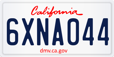 CA license plate 6XNA044