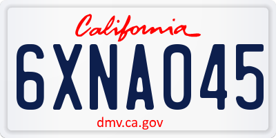 CA license plate 6XNA045
