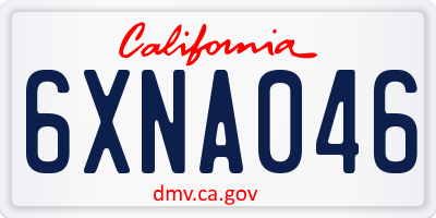 CA license plate 6XNA046