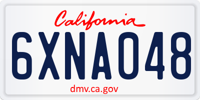 CA license plate 6XNA048