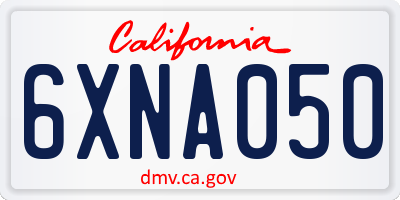 CA license plate 6XNA050