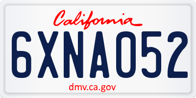 CA license plate 6XNA052