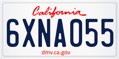 CA license plate 6XNA055