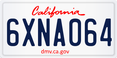 CA license plate 6XNA064