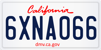 CA license plate 6XNA066