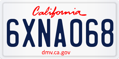 CA license plate 6XNA068