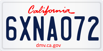 CA license plate 6XNA072