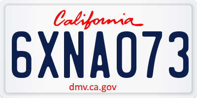 CA license plate 6XNA073