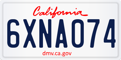 CA license plate 6XNA074