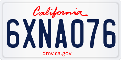 CA license plate 6XNA076