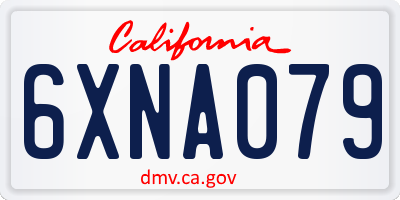 CA license plate 6XNA079