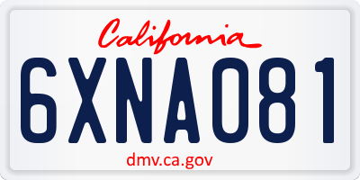 CA license plate 6XNA081