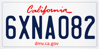 CA license plate 6XNA082