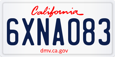 CA license plate 6XNA083