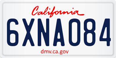 CA license plate 6XNA084